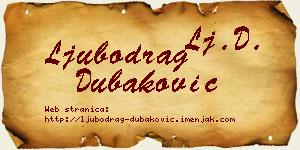 Ljubodrag Dubaković vizit kartica